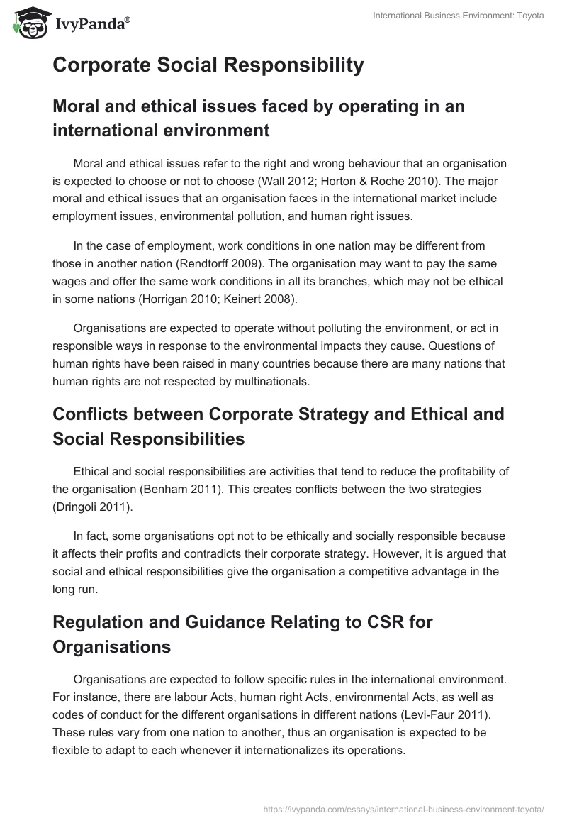 International Business Environment: Toyota. Page 4