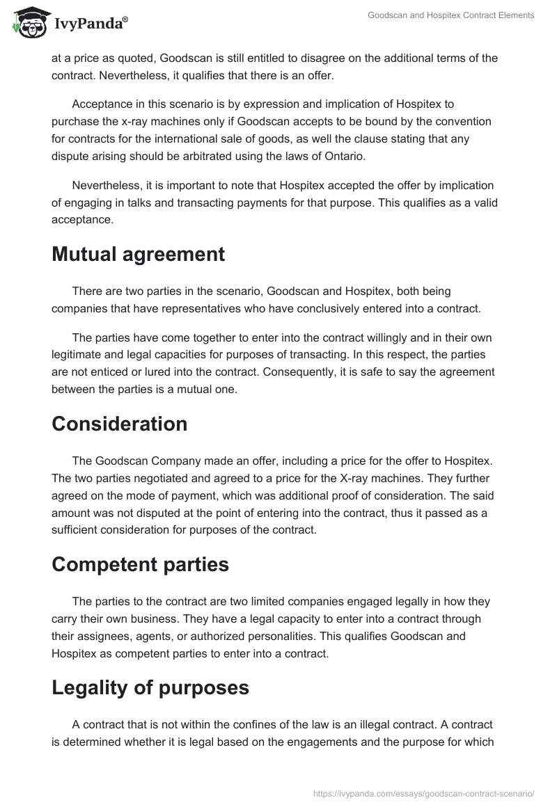 Goodscan and Hospitex Contract Elements. Page 2