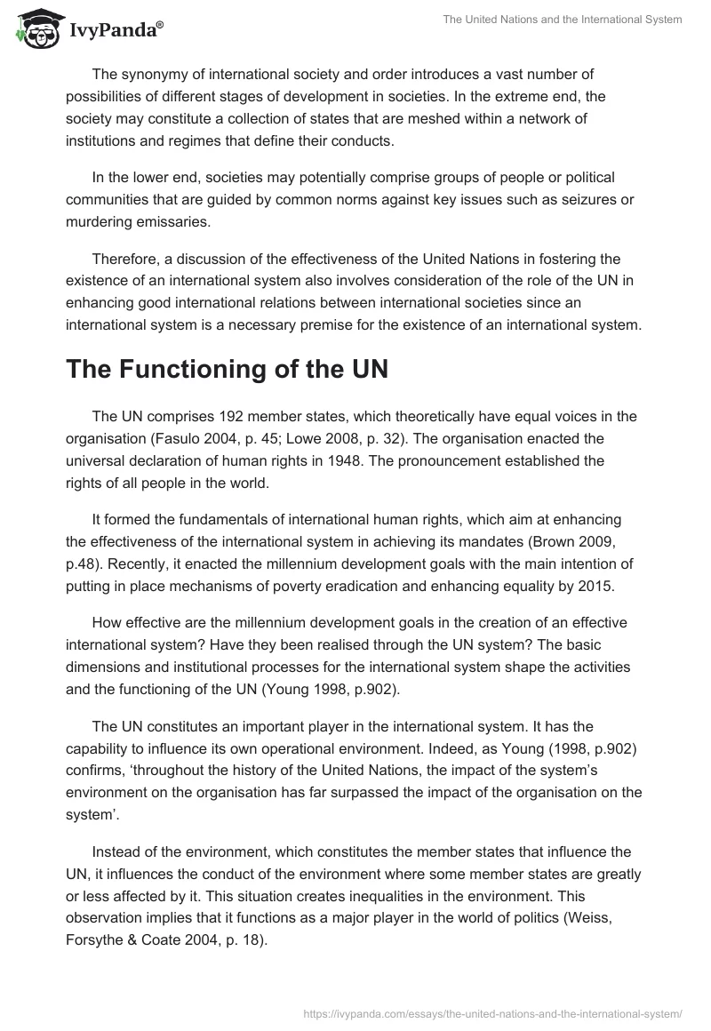 The United Nations and the International System. Page 3