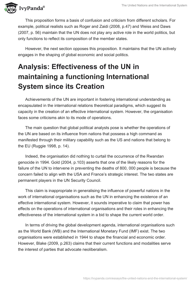 The United Nations and the International System. Page 4