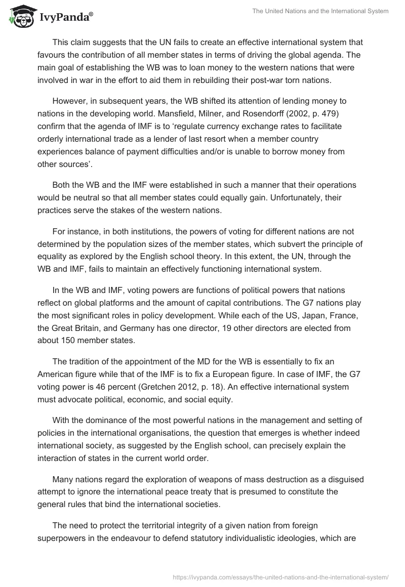The United Nations and the International System. Page 5