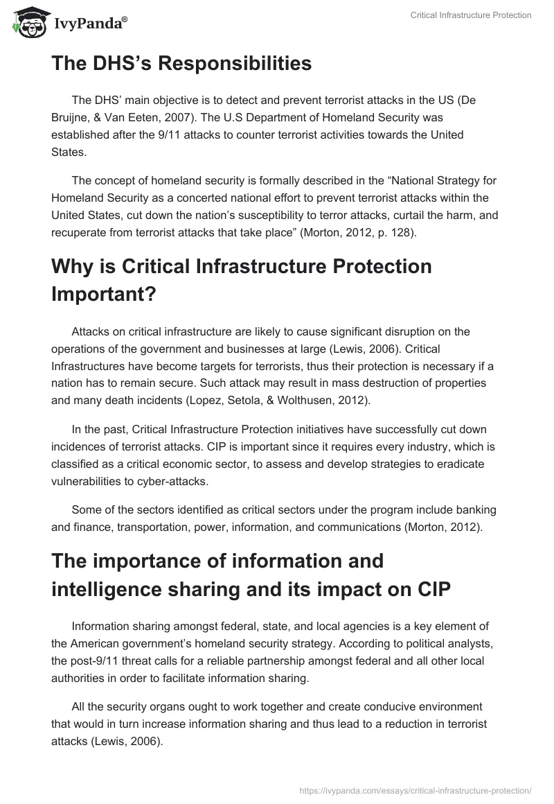 Critical Infrastructure Protection. Page 3