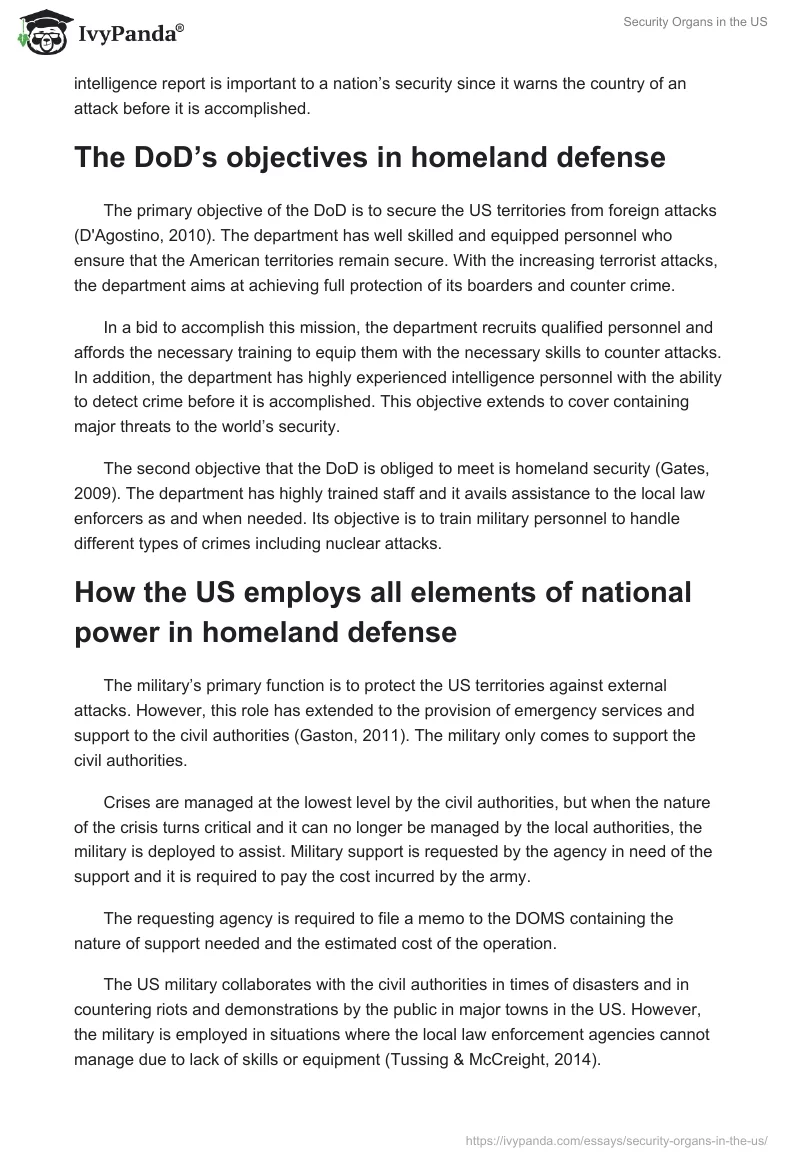 Security Organs in the US. Page 5