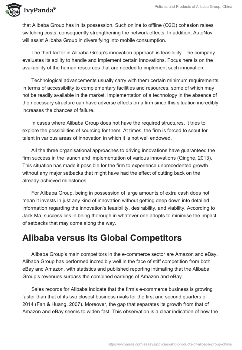 Policies and Products of Alibaba Group, China. Page 4
