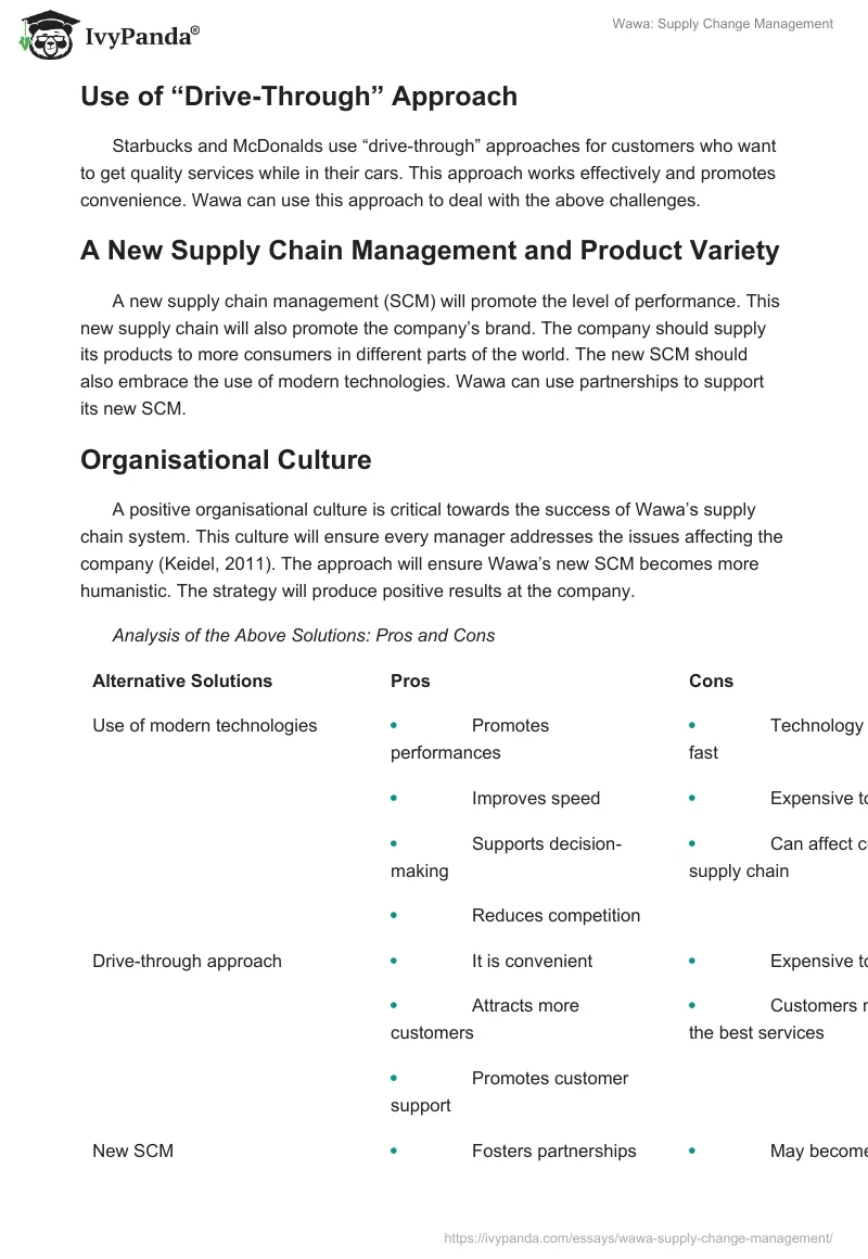Wawa: Supply Change Management. Page 2