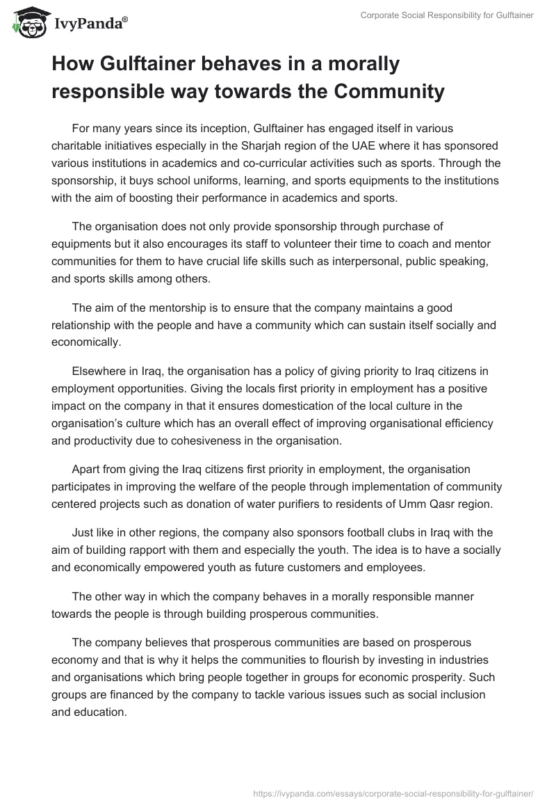 Corporate Social Responsibility for Gulftainer. Page 5