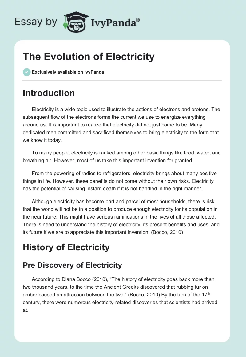 The Evolution of Electricity. Page 1