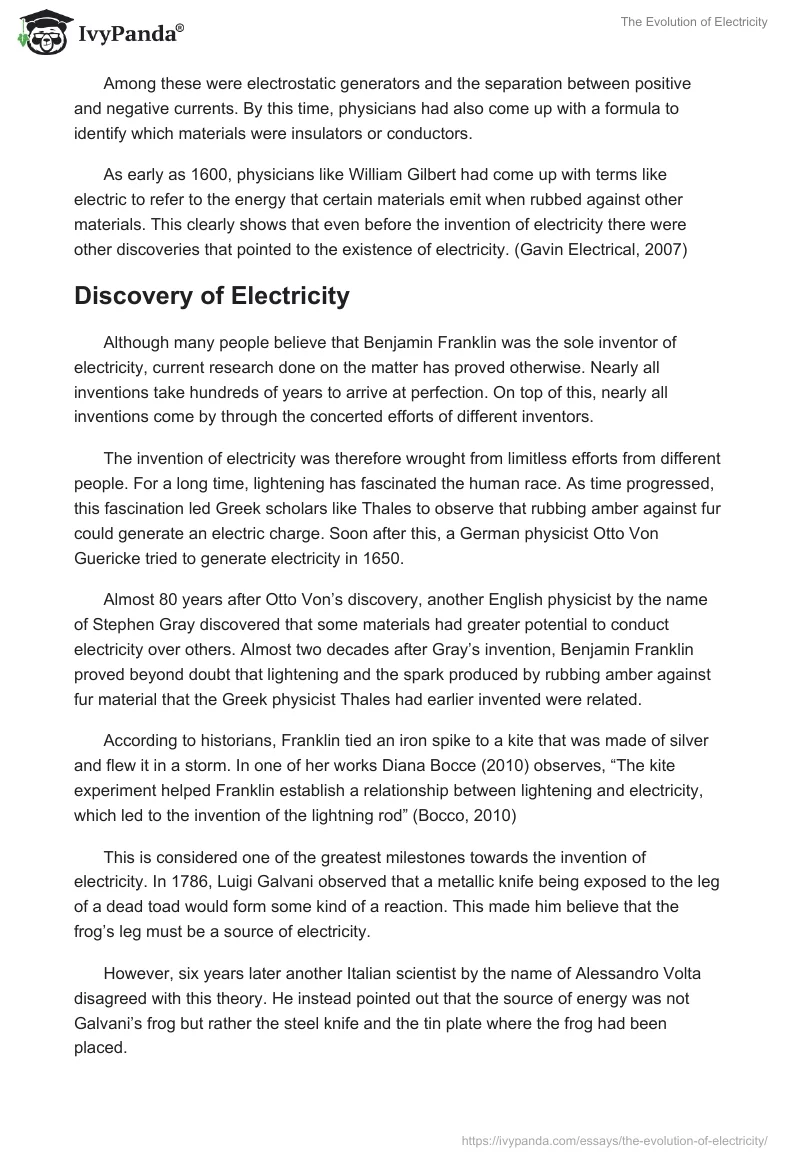 The Evolution of Electricity. Page 2