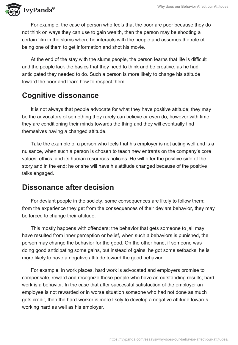 Why Does Our Behavior Affect Our Attitudes?. Page 2