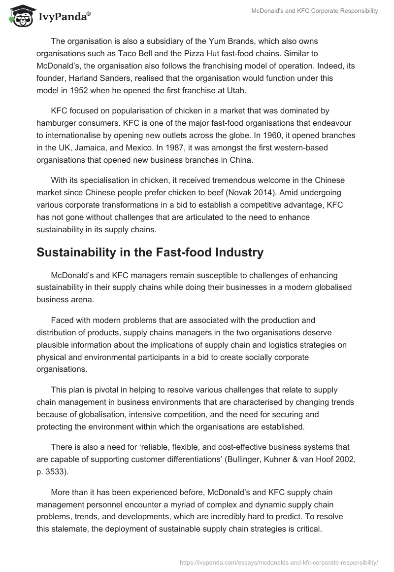 McDonald's and KFC Corporate Responsibility. Page 3