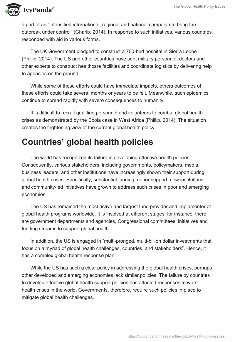 The Global Health Policy Issues. Page 3