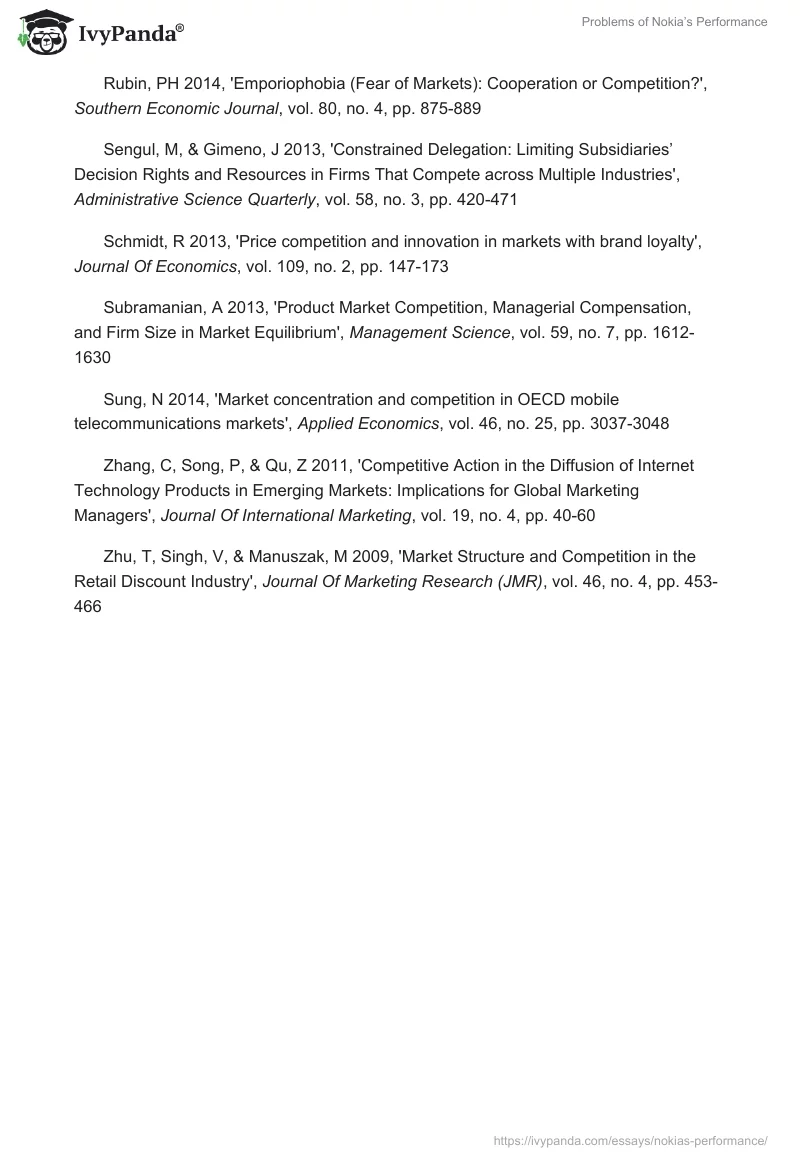 Problems of Nokia’s Performance. Page 5