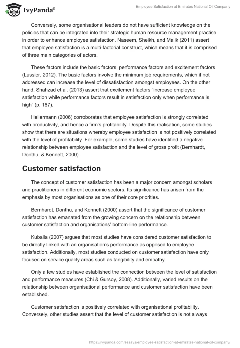 Employee Satisfaction at Emirates National Oil Company. Page 3