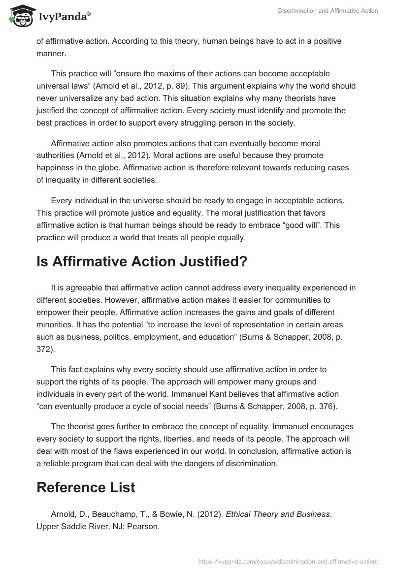 Discrimination and Affirmative Action. Page 2