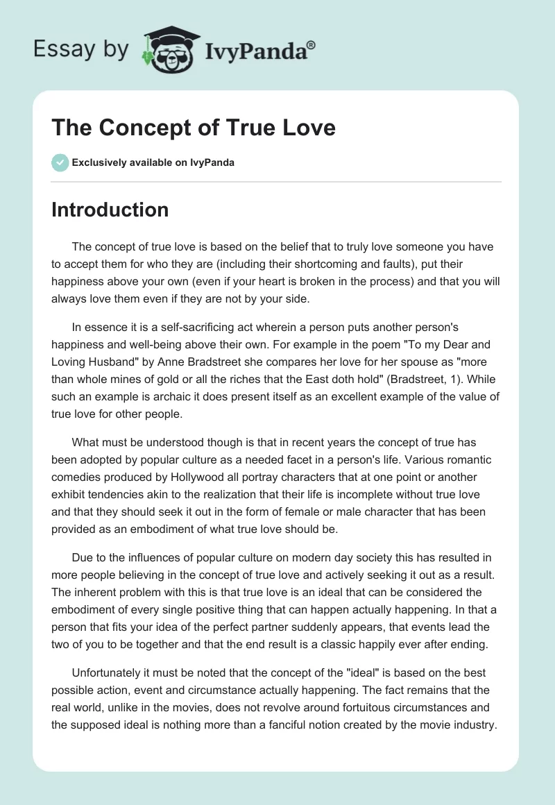 The Concept of True Love. Page 1