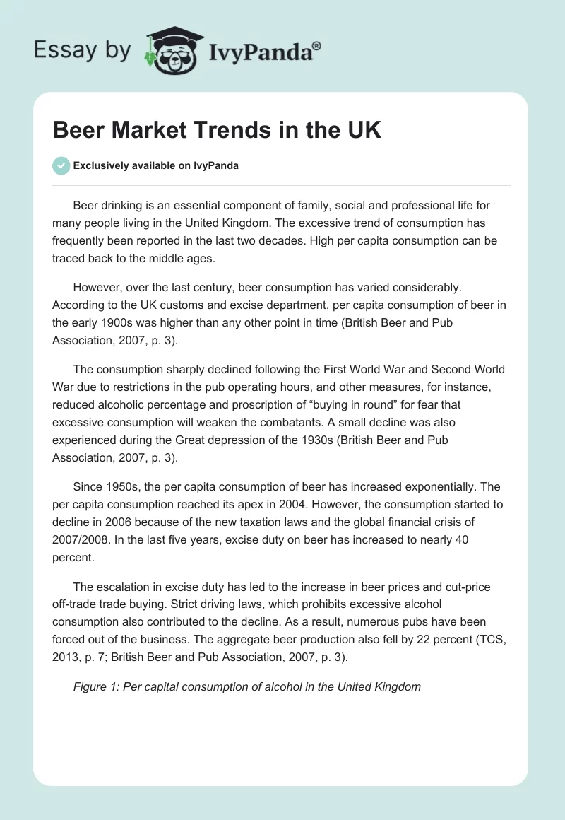 Beer Market Trends in the UK. Page 1