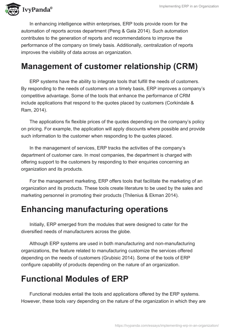 Implementing ERP in an Organization. Page 5