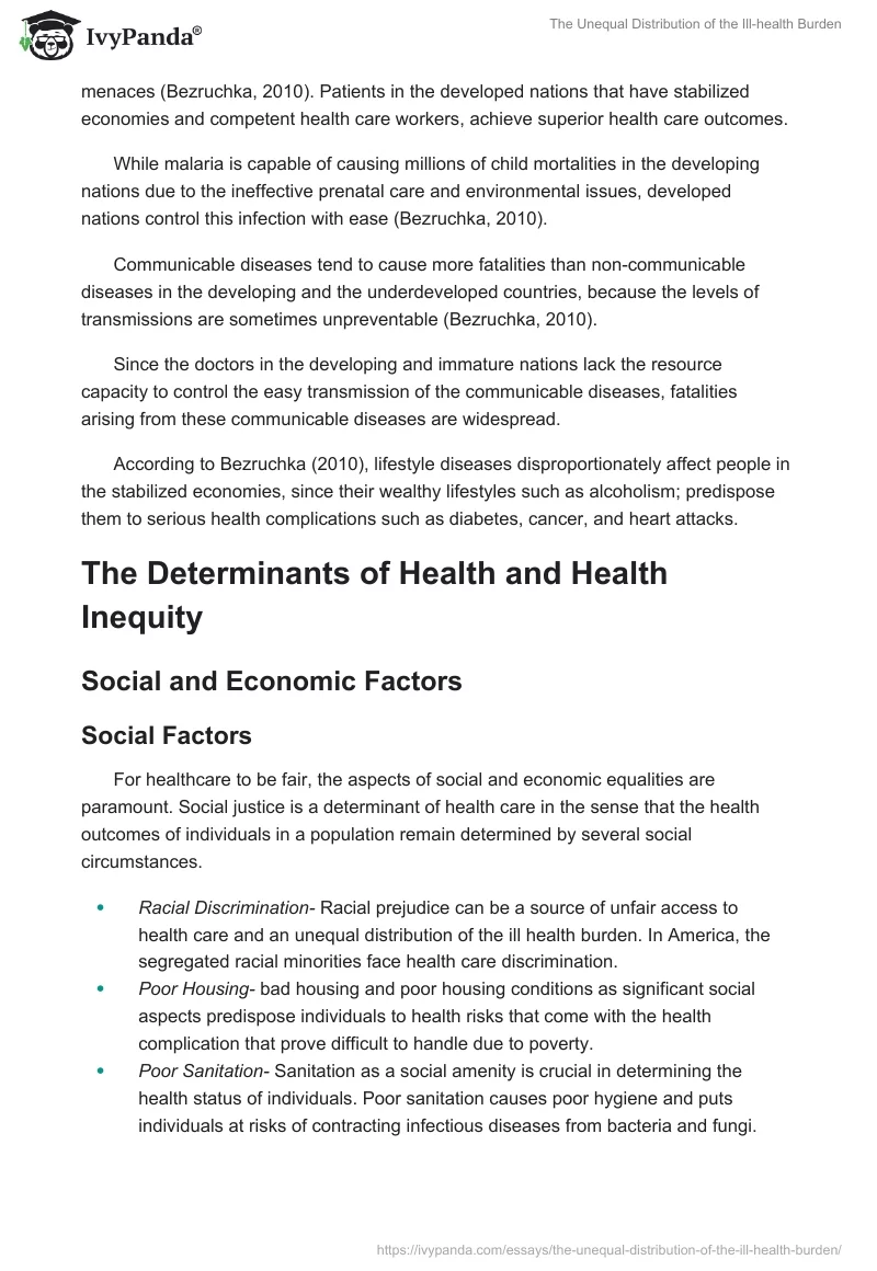 The Unequal Distribution of the Ill-health Burden. Page 2