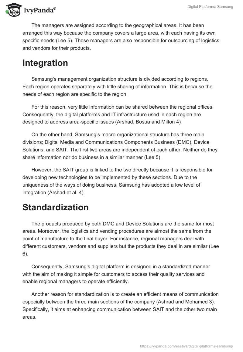 Digital Platforms: Samsung. Page 2