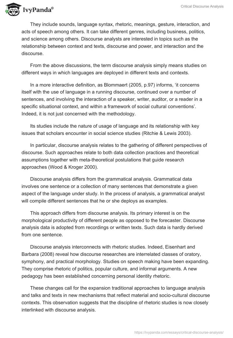 Critical Discourse Analysis. Page 2