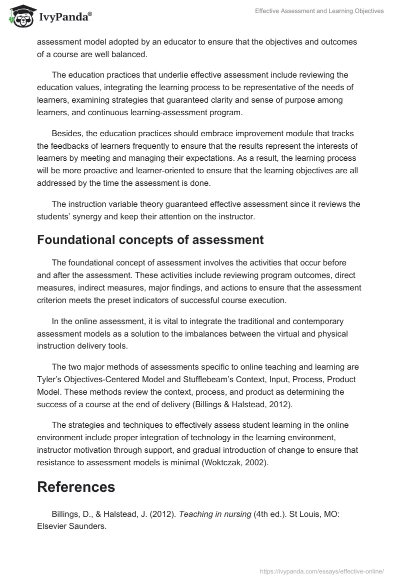 Effective Assessment and Learning Objectives. Page 3