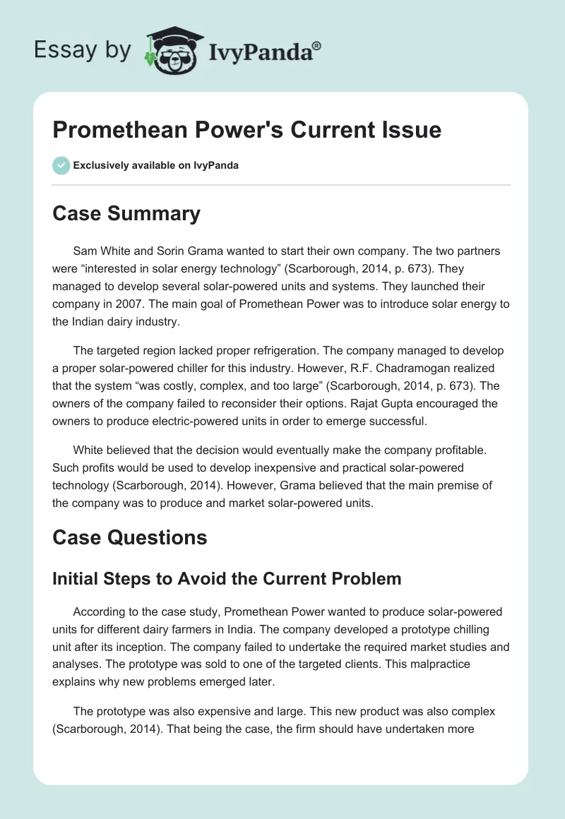 Promethean Power's Current Issue. Page 1