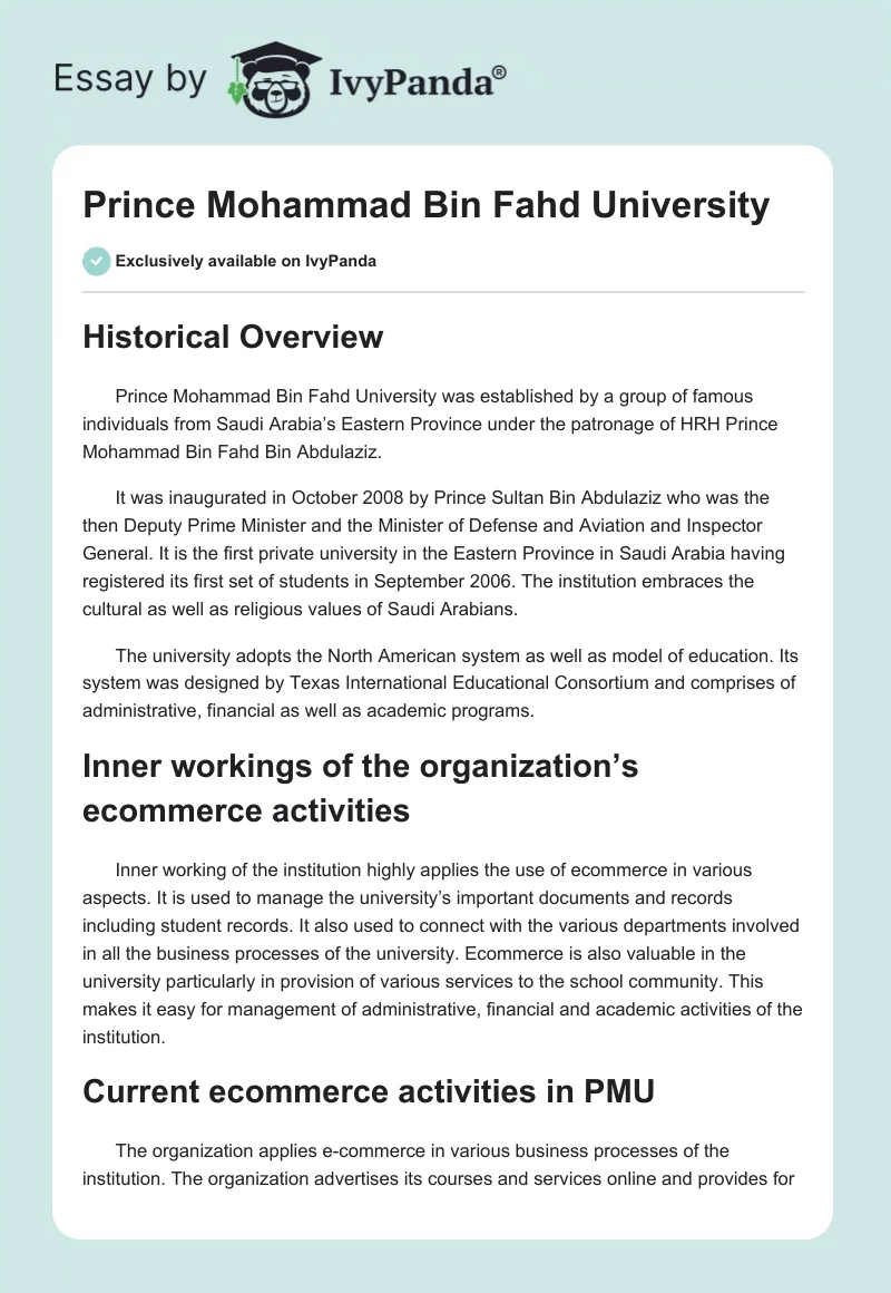 Prince Mohammad Bin Fahd University. Page 1