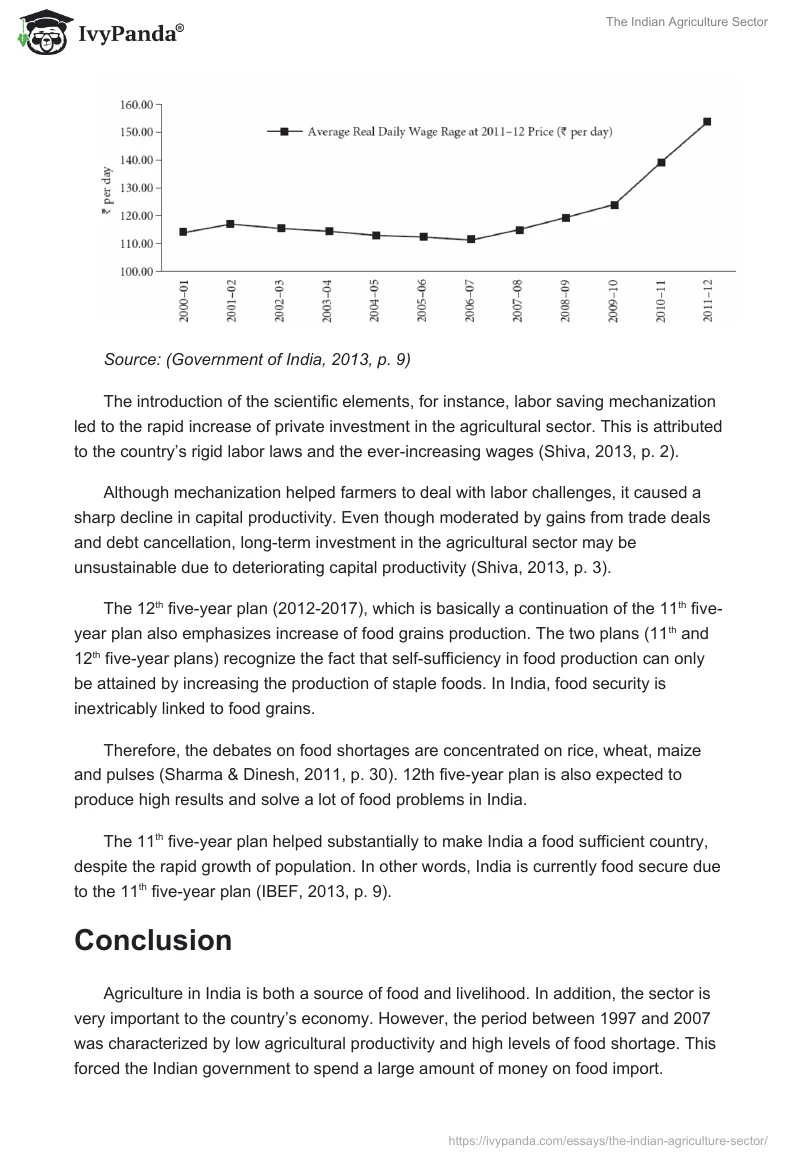 The Indian Agriculture Sector. Page 5