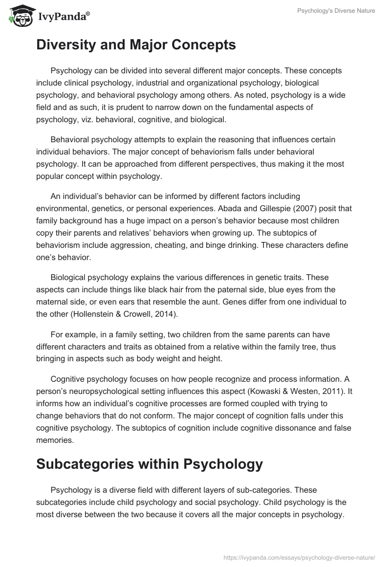 Psychology's Diverse Nature. Page 2
