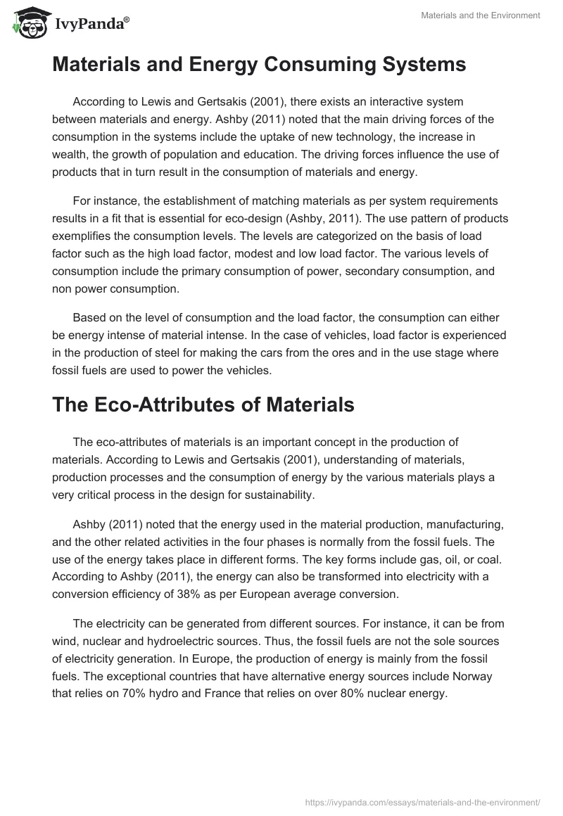 Materials and the Environment. Page 3