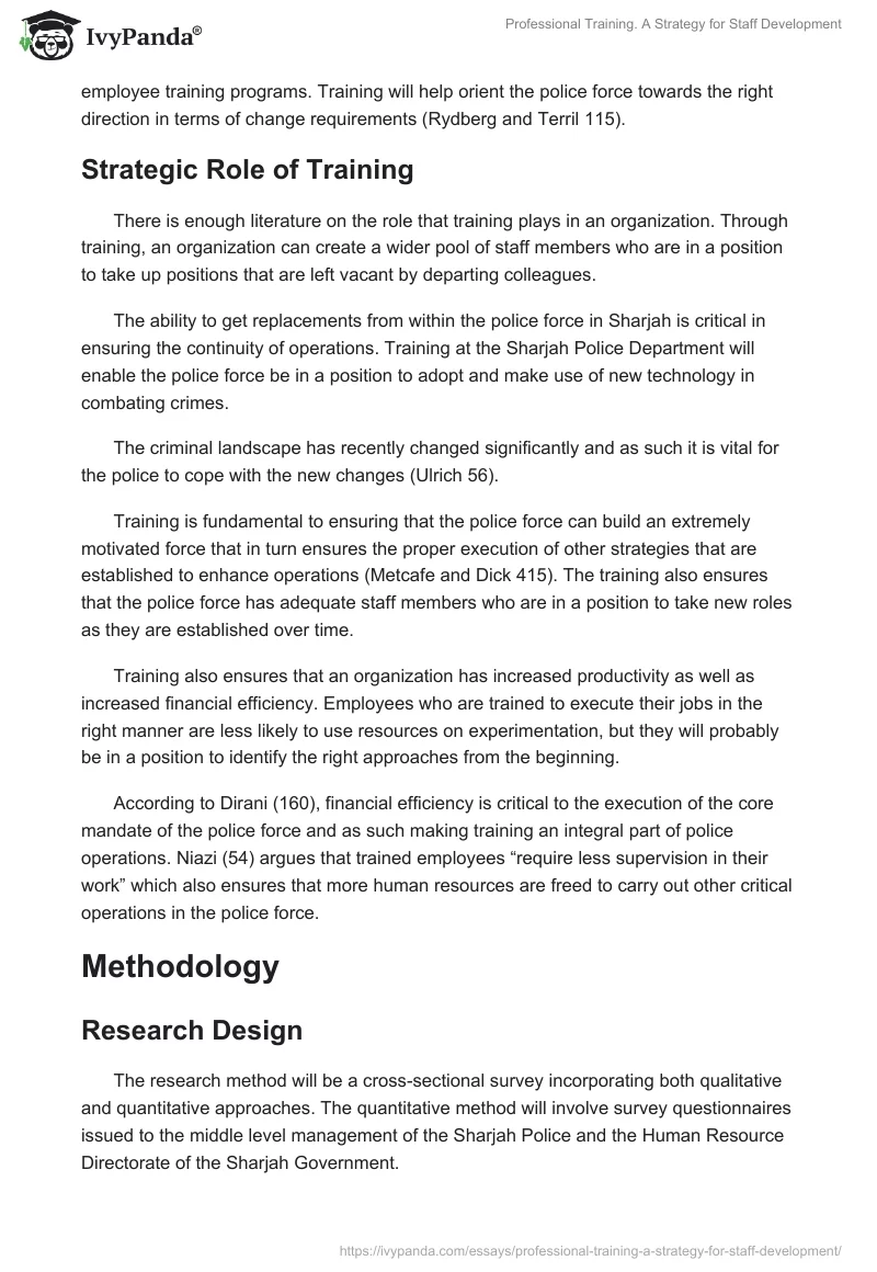 Professional Training. A Strategy for Staff Development. Page 4