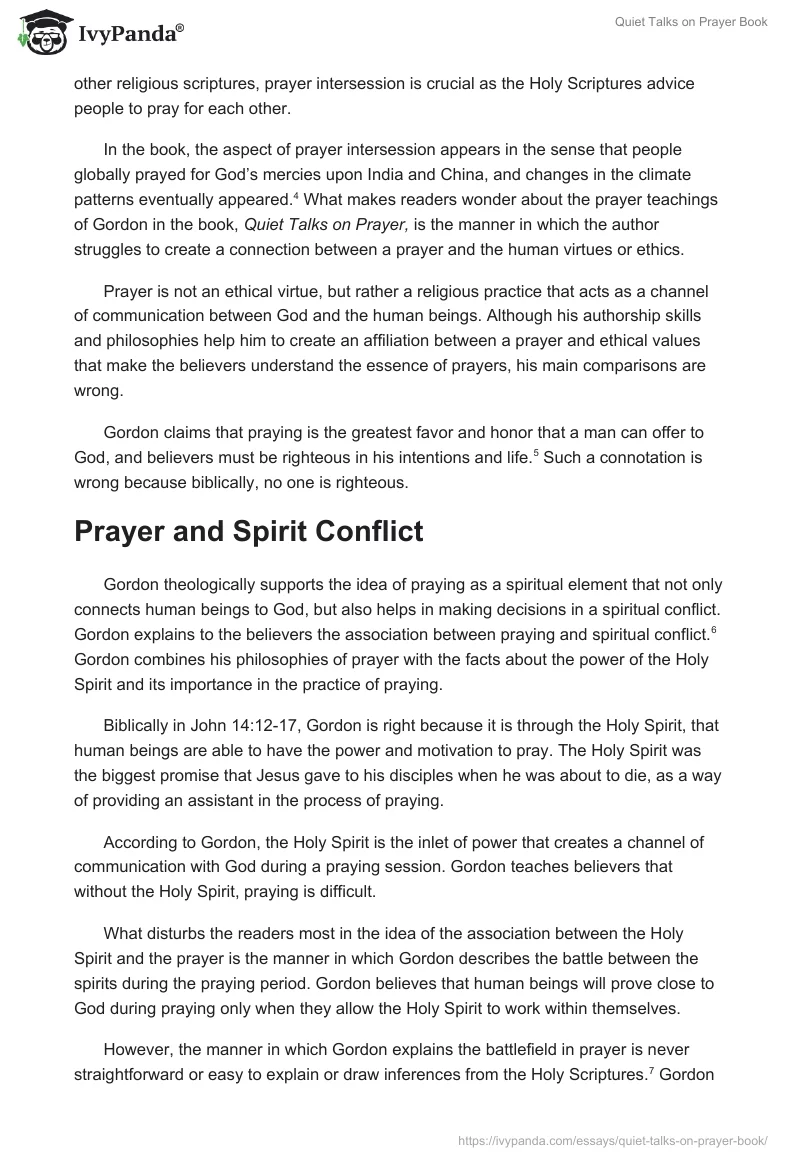 "Quiet Talks on Prayer" Book. Page 2