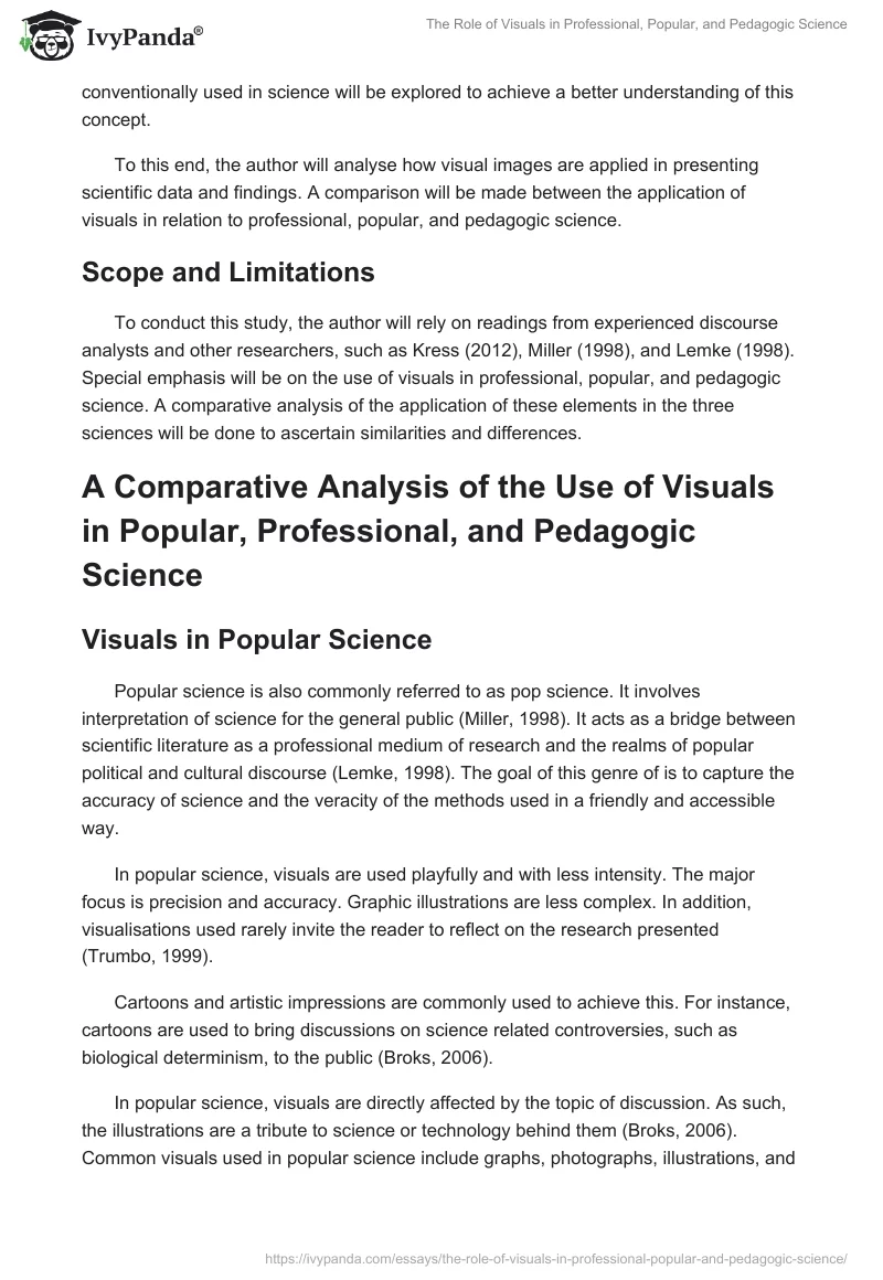 The Role of Visuals in Professional, Popular, and Pedagogic Science. Page 2