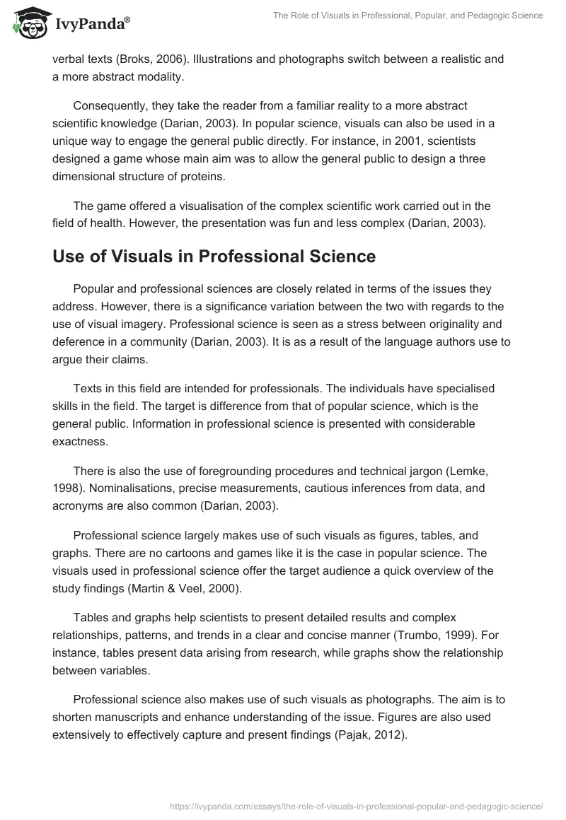 The Role of Visuals in Professional, Popular, and Pedagogic Science. Page 3