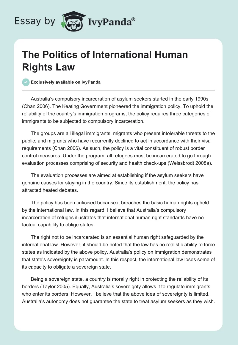 The Politics of International Human Rights Law. Page 1