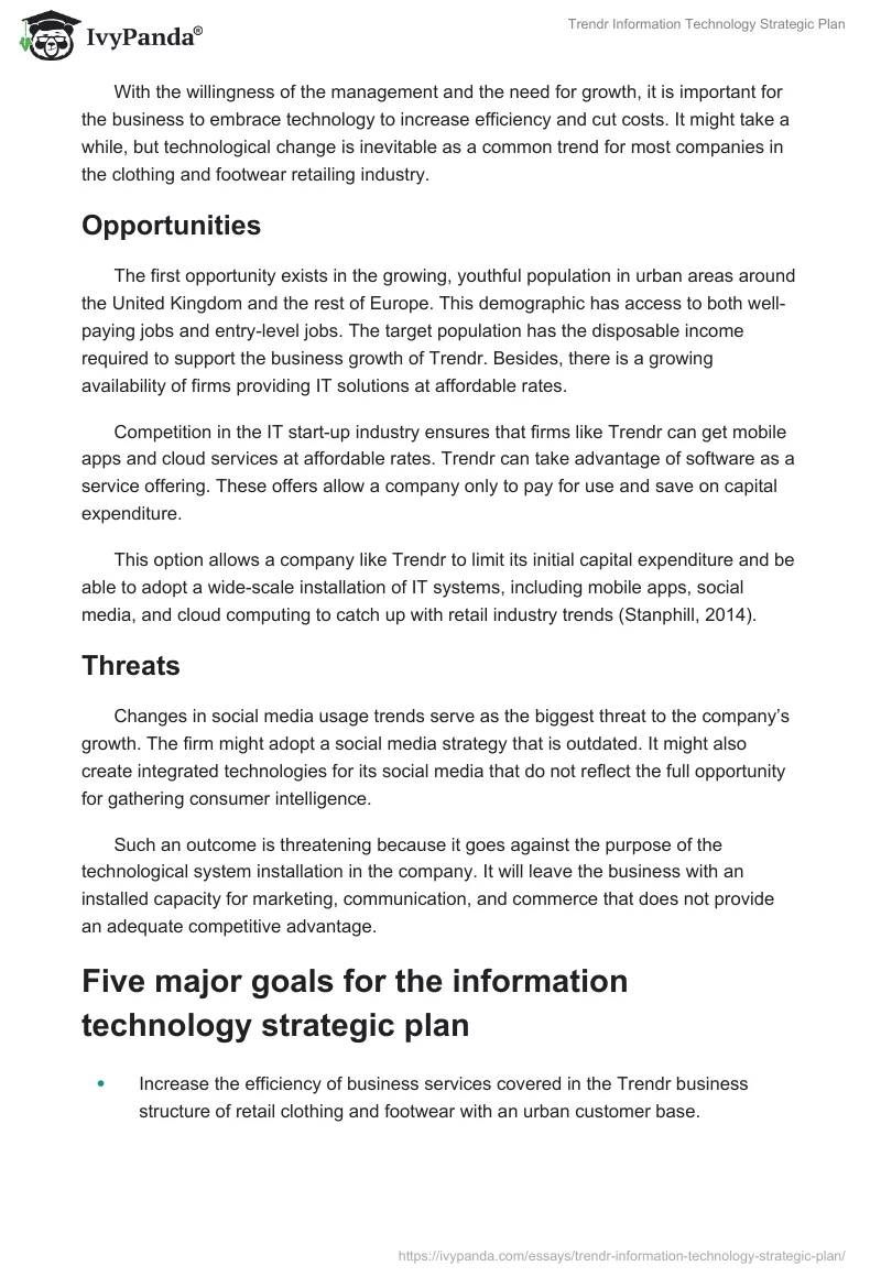 Trendr Information Technology Strategic Plan. Page 5