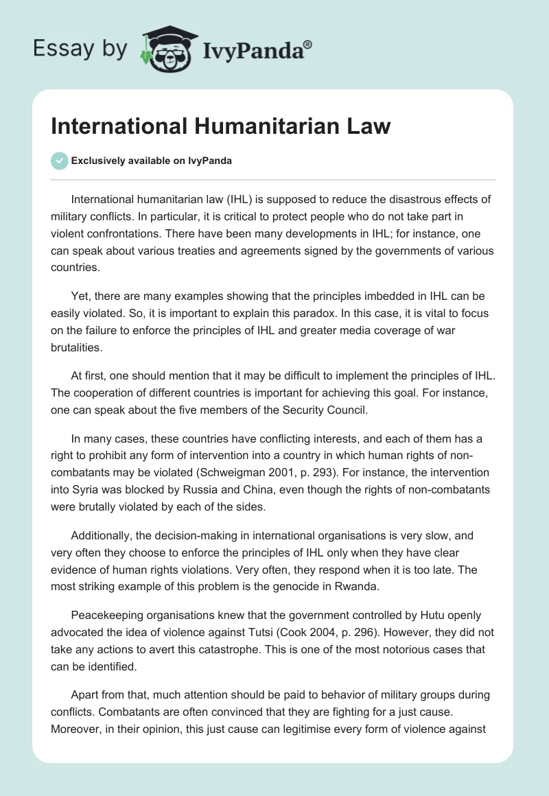 International Humanitarian Law. Page 1