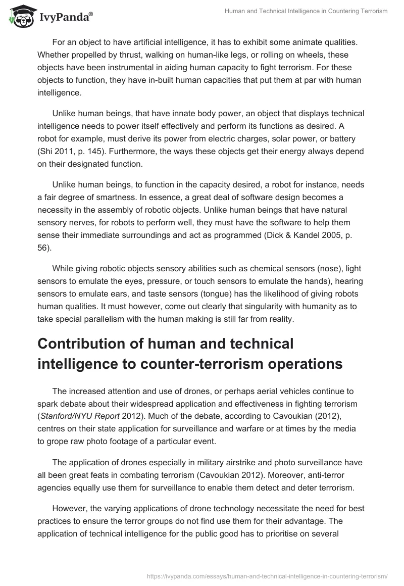 Human and Technical Intelligence in Countering Terrorism. Page 3