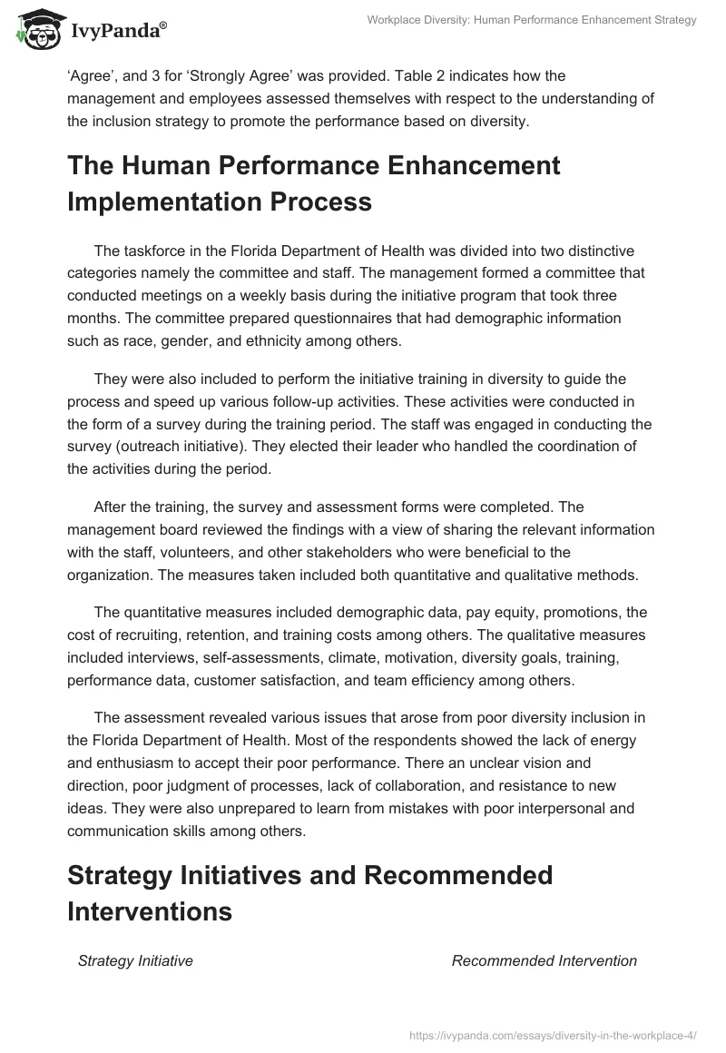 Workplace Diversity: Human Performance Enhancement Strategy. Page 3