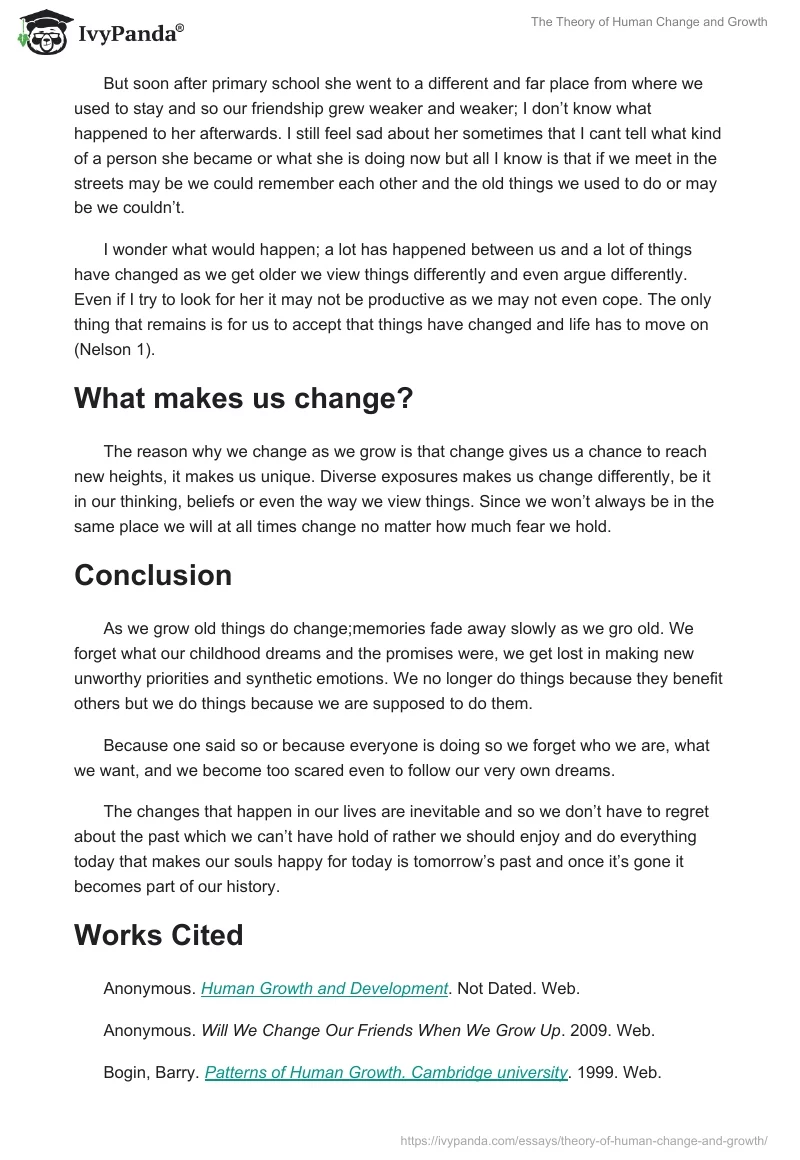 The Theory of Human Change and Growth. Page 4