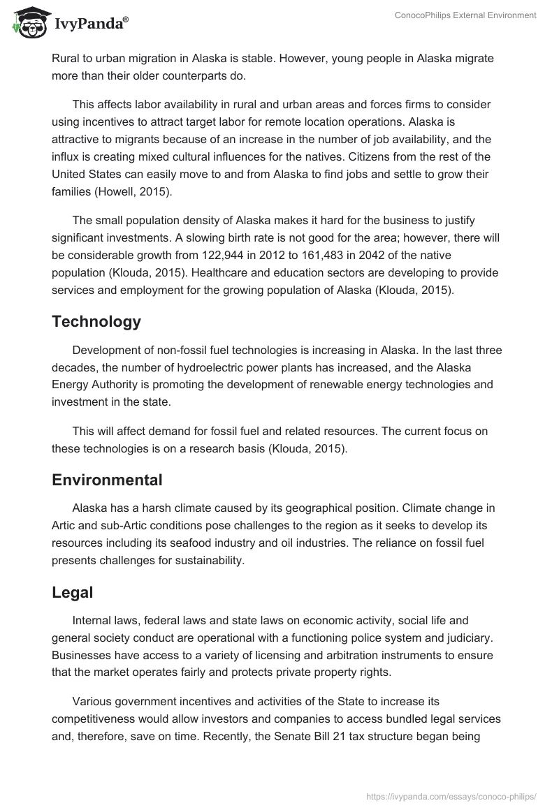 ConocoPhillips External Environment. Page 4