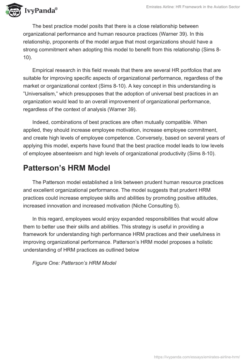 Emirates Airline: HR Framework in the Aviation Sector. Page 3