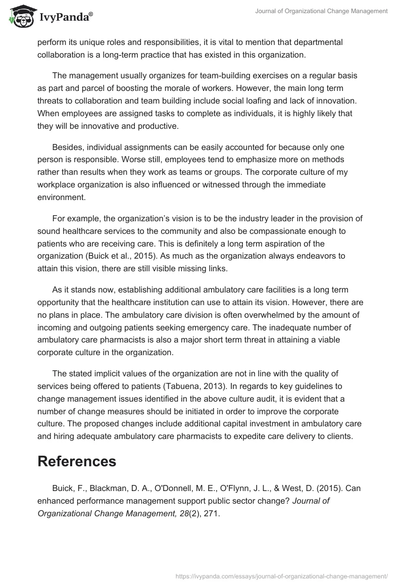 Journal of Organizational Change Management. Page 2