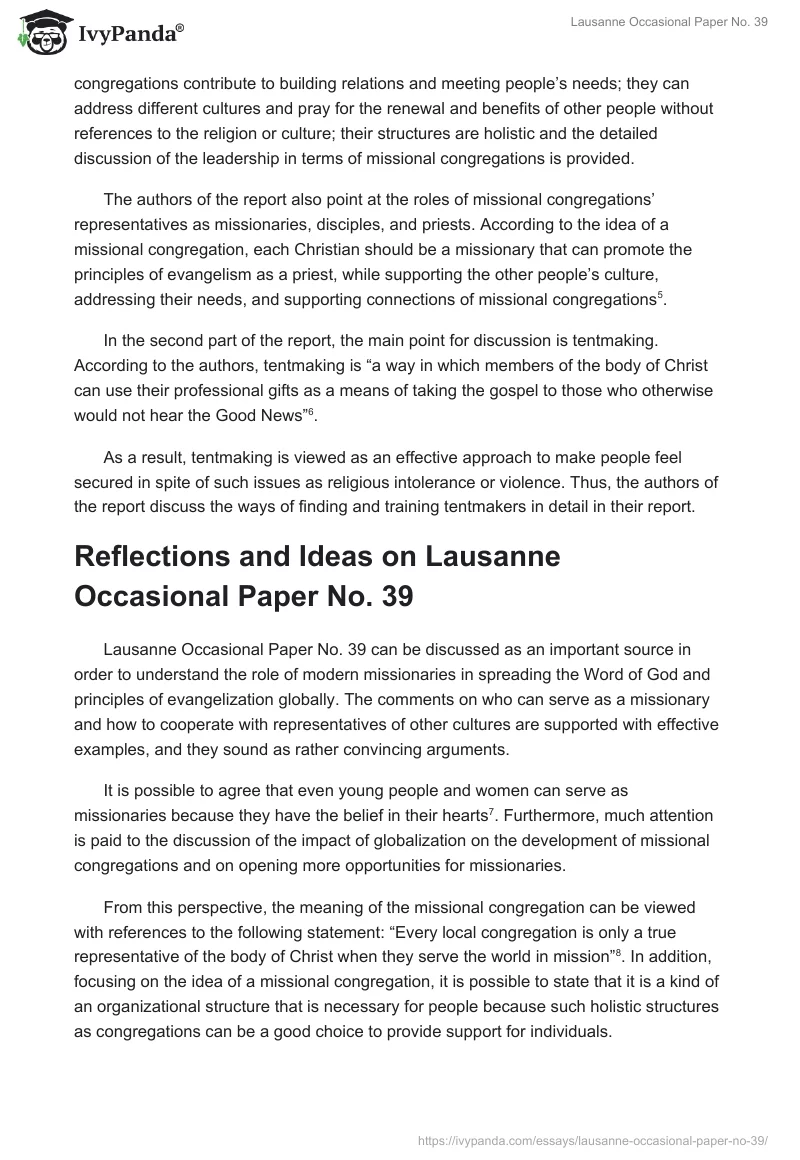 Lausanne Occasional Paper No. 39. Page 2