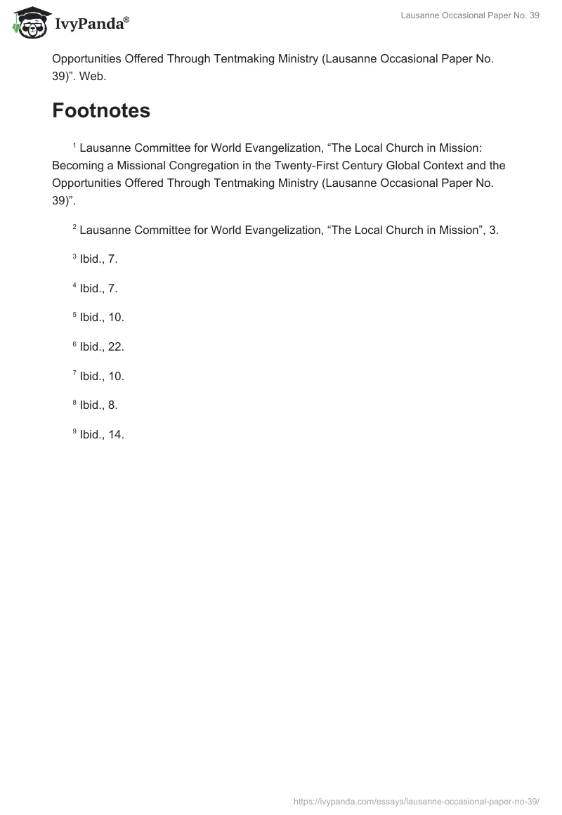 Lausanne Occasional Paper No. 39. Page 4