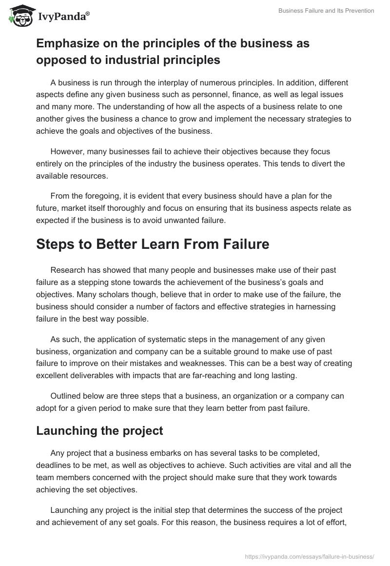 Business Failure and Its Prevention. Page 3