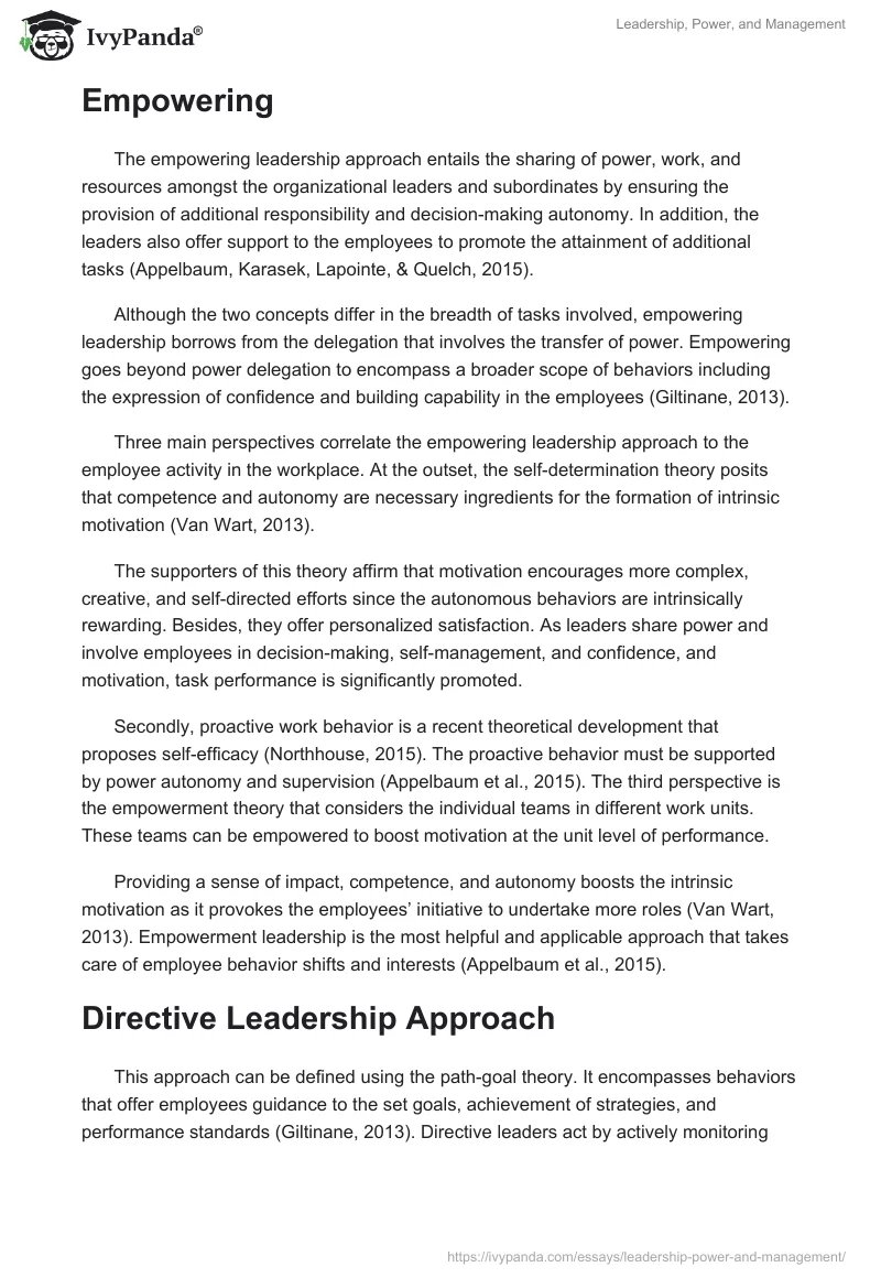 Leadership, Power, and Management. Page 2