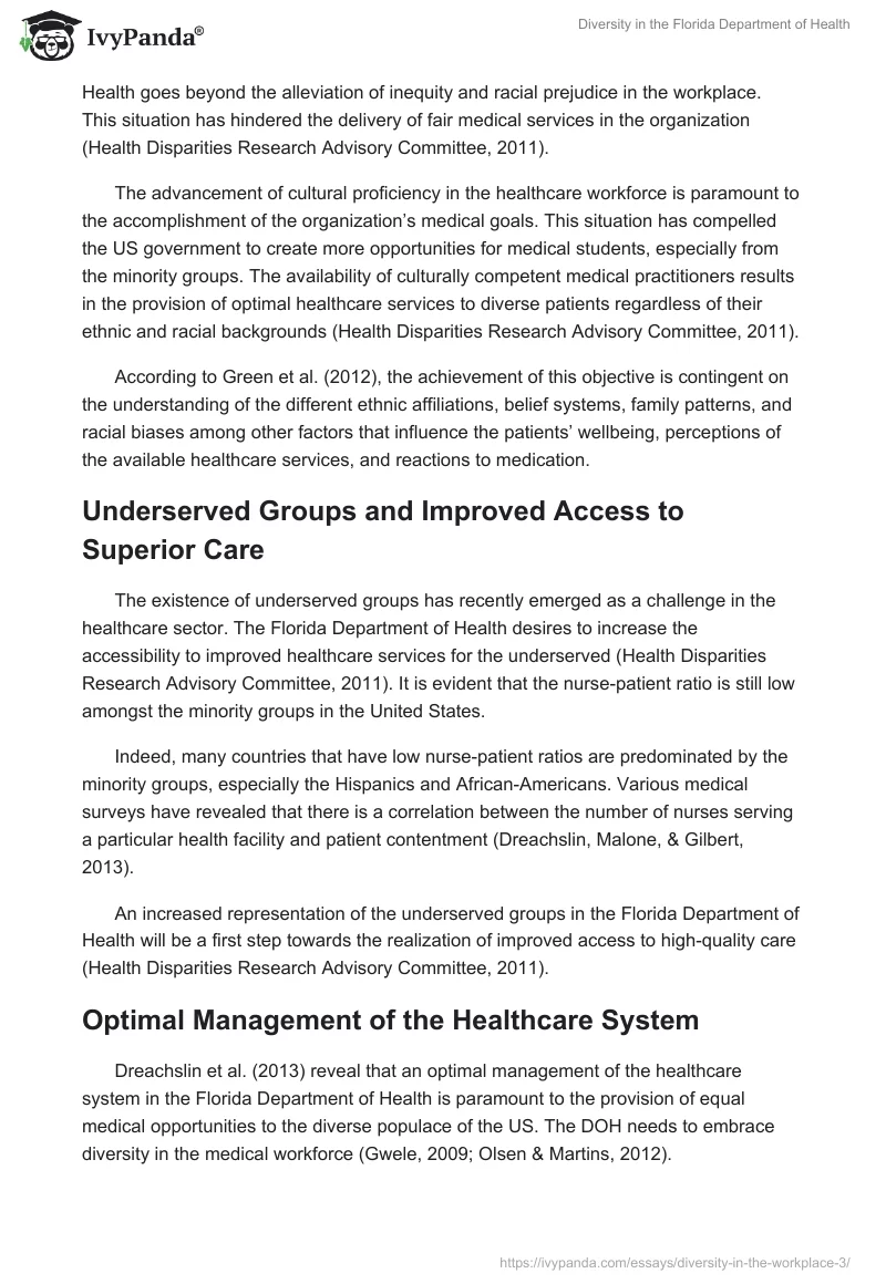 Diversity in the Florida Department of Health. Page 2