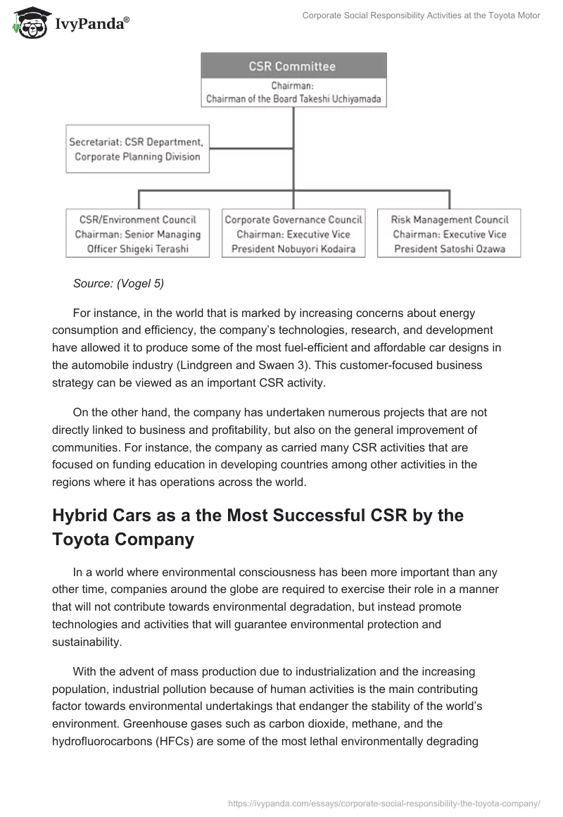 Corporate Social Responsibility Activities at the Toyota Motor. Page 3