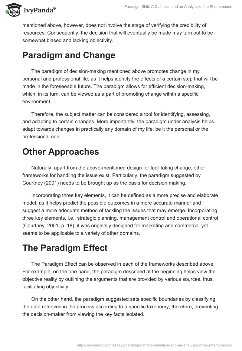 Paradigm Shift: A Definition and an Analysis of the Phenomenon. Page 2